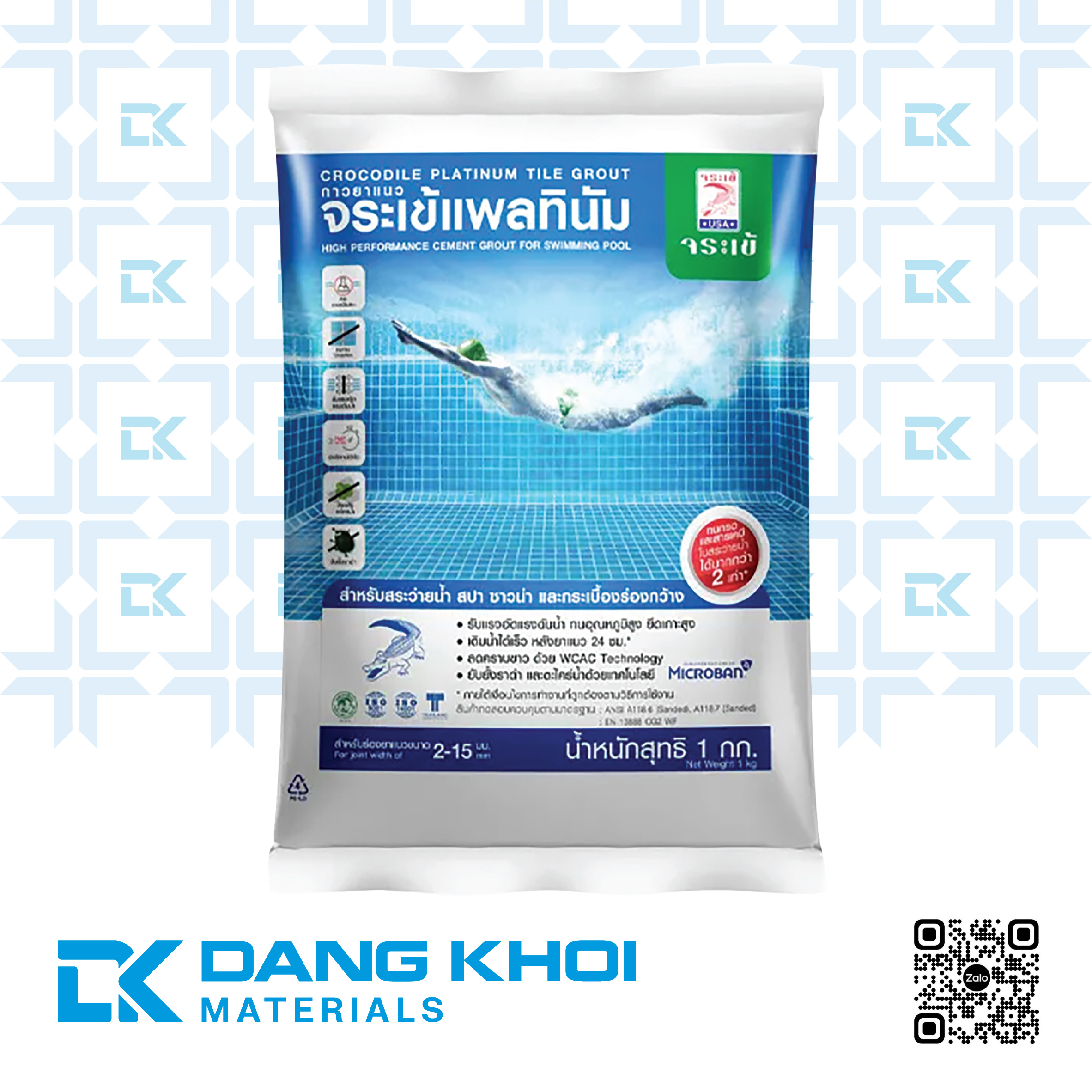 Keo chà ron hồ bơi cá sấu Platinum Crocodile